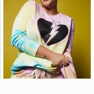 Torrid Lovesick Tie-Dye Sweatshirt with Heart and Lightning Bolt